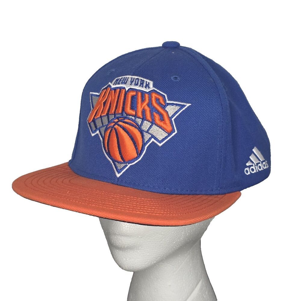 Adidas New York Knicks Snapback OSFM Hat Blue Orange Embroidered NBA Cap